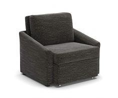 DOMO collection Relax Dauerschläfer Boxspring Sofa mit Schlaffunktion, Schlafsessel Gästebett Schlafsofa, schwarz, Sessel