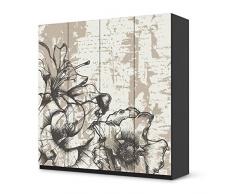 Möbelfolie IKEA Pax Schrank 201 cm Höhe - 4 Türen selbstklebend Design Styleful Vintage 1 (Artwork) Dekofolie Klebefolie Kleiderschrank Schlafzimmer