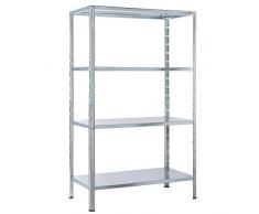 Schulte Regalwelt Lagerregal mit 4 PowerMAX-Fachböden, 137x75x30cm Regalsystem, Steckregal mit einfacher Montage ohne Verschrauben, Traglast je Boden bis zu 50 Kg (Gesamttraglast bis zu 200 Kg)