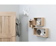Duraline 3TC Dekoratives Wandregal, MDF, Sanoma Eiche 60 x 15 x 30 cm 3-Einheiten