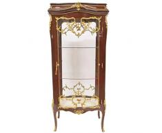 Vitrinenschrank Aaron Vintage Glas Metall Messing Gold Barock