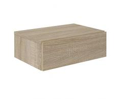 CARO-Möbel Wandregal Anne hängende Nachtkommode Wandboard Nachttisch mit 1 Schublade schwebend, grifflos, in Sonoma Eiche