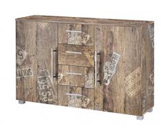 lifestyle4living Kommode, Anrichte, Sideboard, Schubkastenkommode, Schubladenkommode Panamaeiche, Vitage, B/H/T ca. 127/83/35 cm