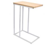 WOLTU® Beistelltisch TSG17hei Kaffeetisch Couchtisch Sofatisch Nachttisch Betttisch Laptoptisch, Gestell aus Metall, Tischpltte aus Holz, 45x25x63,5cm(BxTxH), Hell Eiche