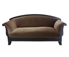 Antikes Biedermeier Sofa aus Buche mit braunem Textilbezug | Couch Diwan | B: 221 cm (9510)
