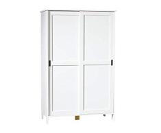 Inter Link Kleiderschrank Designschrank Garderobenschrank Kinderzimmerschrank FSC Kiefer Massivholz weiss lackiert