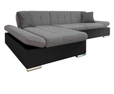 Mirjan24 Ecksofa Malwi mit Regulierbare Armlehnen Design Eckcouch mit Schlaffunktion und Bettkasten, L-Form Sofa vom Hersteller, Couch Wohnlandschaft (Soft 011 + Lux 05 + Lux 06, Ecksofa: Links)