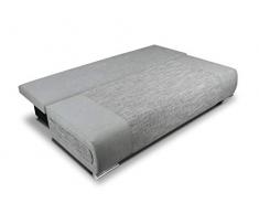 Schlafsofa Naki - Sofa mit Schlaffunktion und Bettkasten, Bettsofa, Couchgarnitur, Couch, Sofagarnitur, Bett (Schwarz + Grau (Alova 04 + Berlin 01))