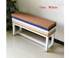 qwqqaq Volltonfarbe Sitzpolsterung Der Sitzbank,einfache Nicht-Slip Longchair Pad Gummiband Faltbar Waschbar Hocker-pad Erkerfenster Kissen-weiß 180 * 30 * 5cm(71x12x2in)