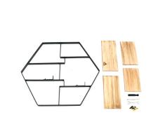 PIKA PIKA QIO Lndustrielle Stil Wand- Retro Holz Metall Regal-Speicher Schwarz Stand-Palisander Lagerung und Organisation (Farbe : Wood)