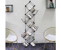 GCT Bibliotheksregale mit 11 Etagen, Metallregal Bücher Bibliothek, dauerhafte Speicherung Möbel für Wohnen, Haus, Büro, Speicher-Organisator Compact,Schwarz