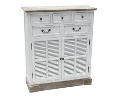 Grafelstein Kommode Beach House weiß Shabby chic Lamellentür Hamptons Schrank Wäscheschrank