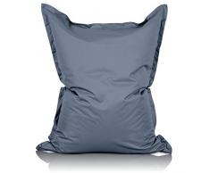 Lumaland Luxury Riesensitzsack XXL Sitzsack 380l Füllung 140 x 180 cm Indoor Outdoor Stahlgrau