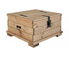 Loft24 A/S Truhen-Couchtisch Truhe Holztruhe Tisch Kiste Aufbewahrungsbox Kaffeetisch Kiefer in Havana Länge 72 cm 110 cm (hell gebeizt, 72 cm)