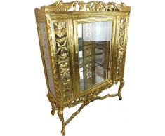 Casa Padrino Barock Glas Vitrine Gold H155 x 116 x 41.5 cm Barockvitrine Vitrinenschrank Möbel
