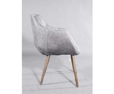 Design Schalensessel Chuck Grey Vintage-Leder grau