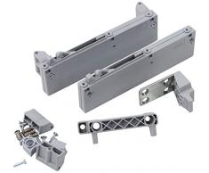 FORTE Express Dämpfungsbeschlag für Schwebetürenschrank, 2er Set, Metall, grau, 19 x 7.50 x 7.50 cm