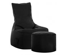 Sitzsack-Set Scuba Swing + Hocker schwarz (Outdoor)