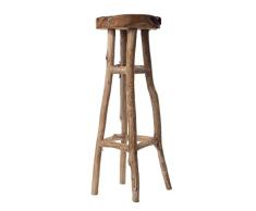 Teakholz Hocker J380 80cm Sitzhocker Barhocker Rund
