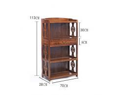 KELE Retro Bücherregal, Massivholz Kreativ Bodenstehende Chinesisch Antik Bücherregal Einfache Wohnzimmer Lagerschränke Bambus Pflanzenständer-F 70X29X113cm