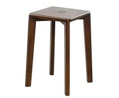 Gummi-Holz-Quadrat Hocker, Esstisch Hocker, Hauptwohnzimmer Frisierkommode Make-up Sitz, L28.5X W28.5X H48cm