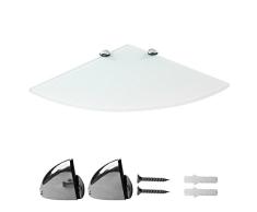 Melko Wandeckregal 35CM Eckregal Glas Dusche Zahnbürstenregal Badezimmerregal inkl. Halterungen