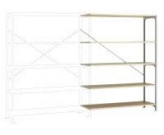 Manuflex Lagerregal Budget, Anbauregal mit 5 Holzverbundböden, HxBxT = 2000x1500x600 mm