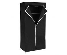 SONGMICS Garderobe Stoffschrank Faltschrank Kleiderschrank Campingschrank 160 x 75 x 45cm schwarz RYG83H