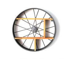 PDFF Regale Für Die Wand, Retro Nostalgie Runde Abstellflächen, Mit Holzsockel Display Racks Schwimmdock Regalen, 2 Tier Wand Befestigten Regal, Für Home Office Dekoration,53cm