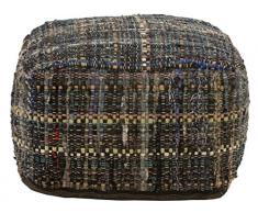 Stoffhocker / Würfel handgewebte Baumwolle 55x55x35cm - Dunkelblau (001)