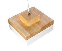 Wohnzimmer Pendelleuchte Hängeleuchte Pendellampe Deckenleuchte Beleuchtung 1X E27 Fassung, Naturholz Oben und Weiß Metall Oberfläche (Type C)
