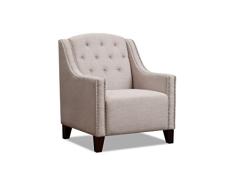 The One Kolonial Stoff Sessel – Kamin Sessel – Wingback Sessel – Finish: Beige Stoff – Wohnzimmer Möbel