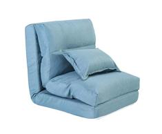 Lazy Schlafsofa, Verstellbarer Sleeper Floor Chair Bed Chair, Die Rückenlehne kann auf 6 Winkel eingestellt Werden, Klappbarer Futon Schlafsofa Gaming Chair mit 1 Kissen