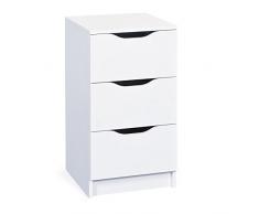 Inter Link Timeless Classic Kommode Dielenschrank Sideboard Hochkommode Highboard Nachtkommode Beistellschrank KFB-Board Weiss