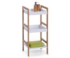 Zeller 18630 Standregal mit 3 Böden, Bamboo/Mitteldichte Holzfaserplatte (MDF), 36 x 33 x 80 cm, weiÃ