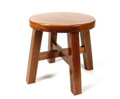 HJYP Fußbank, multifunktionaler Fußbank für Erwachsene, Vintage-Sofa aus massivem Holz/Rund