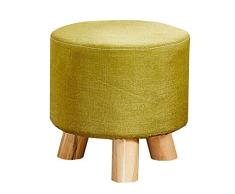 WENYAO Kleiner Hocker - Leinensofa Niedriger Hocker Stoffhocker Abnehmbarer und waschbarer Heimhocker Massivholz-Schuhbank (Farbe: Stil, Größe: 30 * 30 cm)