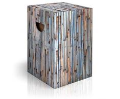 murando Papphocker Motiv Holz 45x30x30 cm faltbar Papier Hocker ergonomischer Karton Photohocker Falthocker f-C-0351-ap-a