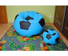 Egato Set sitzsack, puf, pouff, Bean Bag 100CM XXXL Football, Fußball