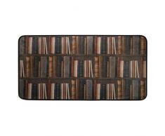 FELIZM langer Küchenteppich Vintage Bibliothek Bücherregal Bereich Teppich Fußmatte rutschfest waschbar Läufer Fußmatte Fußmatte Teppich für Diele Schlafzimmer Büro 99,1 x 50,8 cm