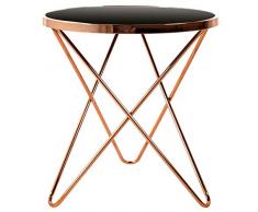 Modern Glas Beistelltisch mit Beine aus Metall, Kaffee Sofa-Beistelltische für Hauptwohnzimmer-Büromöbel, 55x57cm