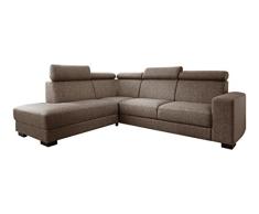 Atlantic Home Collection OLAF Ecksofa, Recamiere links, Stoff, braun, 270 x 218 x 105 cm