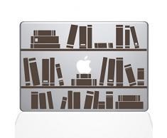 The Decal Guru 1649-MAC-13A-BRO Aufkleber für Bücherregal Bibliothek, Vinyl, 33 cm (13 Zoll) MacBook Air, Braun