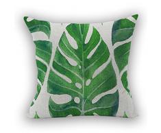 Nunubee Kissenbezug Wohnzimmer deko deko Kissen Shabby chic deko scheibengardine landhausstil Autodekoration Sofa Cover, Ein großes grünes Blatt 45x45CM