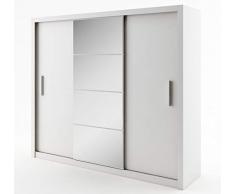Schwebetürenschrank Kleiderschrank Schrank mit Schiebetür IDEA ID01 (Weiß Matt)