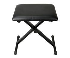 Paneltech zusammenlegbar klavier Hocker Bench Höhenstellbar Leder Keyboardbank-Schwarz