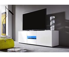 trendteam IM32001 TV Möbel Lowboard weiss Hochglanz lackiert, BxHxT 150 x 45 x 39 cm