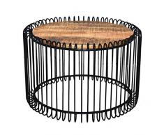 Couchtisch rund ø 70 cm Wohnzimmer Tisch Beistelltisch York Metall-Gestell schwarz matt o. reinweiss Farbe schwarz matt - Tabacco