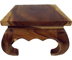 Guru-Shop Opiumtisch, Teetisch, Blumenbank aus Massivholz - Naturfarben 35x35 cm, Braun, Kaffeetische & Bodentische