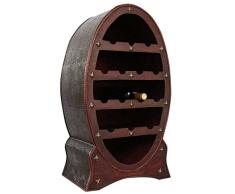 Weinregal Flaschenregal 80cm Wein Flasche Regal Antik-Stil Holz Weinschrank Fass